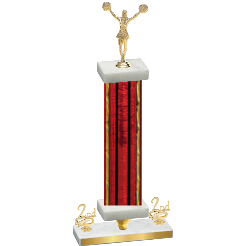 Premium Single Red Glacier Second Place Cheerleading Trophy