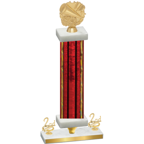 Premium Single Red Glacier Second Place Cheerleading Trophy