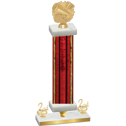 Premium Single Red Glacier Second Place Cheerleading Trophy