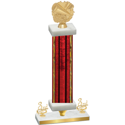 Premium Single Red Glacier Third Place Cheerleading Trophy