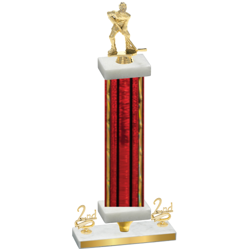 Premium Single Red Glacier Second Place Hockey Trophy