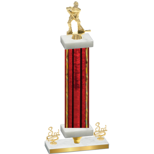 Premium Single Red Glacier Third Place Hockey Trophy