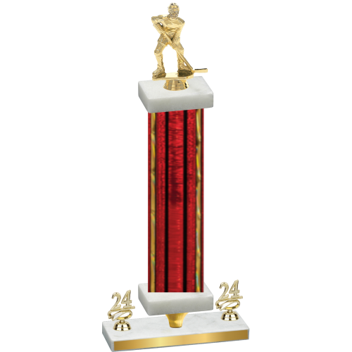 Premium Single Red Glacier Year Hockey Trophy