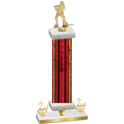 Premium Single Red Glacier Second Place Hockey Trophy