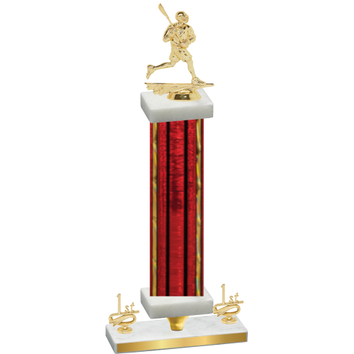 Premium Single Red Glacier First Place Lacrosse Trophy