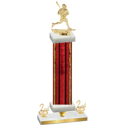 Premium Single Red Glacier Second Place Lacrosse Trophy