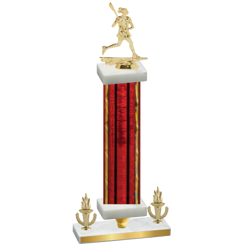 Premium Single Red Glacier Victory Lacrosse Trophy