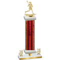 Premium Single Red Glacier Year Lacrosse Trophy
