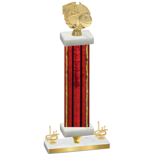 Premium Single Red Glacier First Place Basketball Trophy