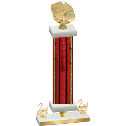 Premium Single Red Glacier Second Place Basketball Trophy