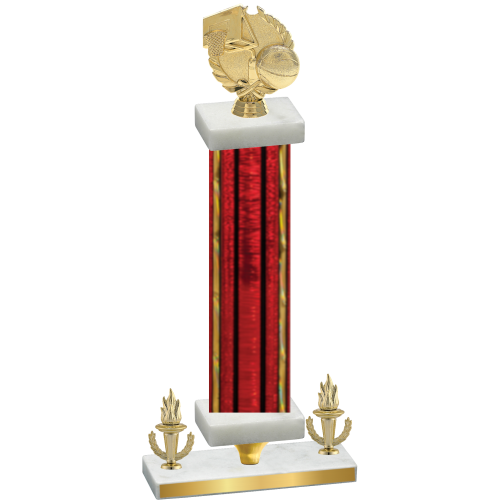 Premium Single Red Glacier Victory Basketball Trophy