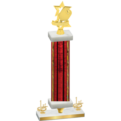 Premium Single Red Glacier First Place Pickleball Trophy