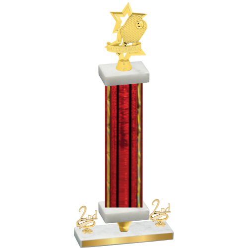 Premium Single Red Glacier Second Place Pickleball Trophy