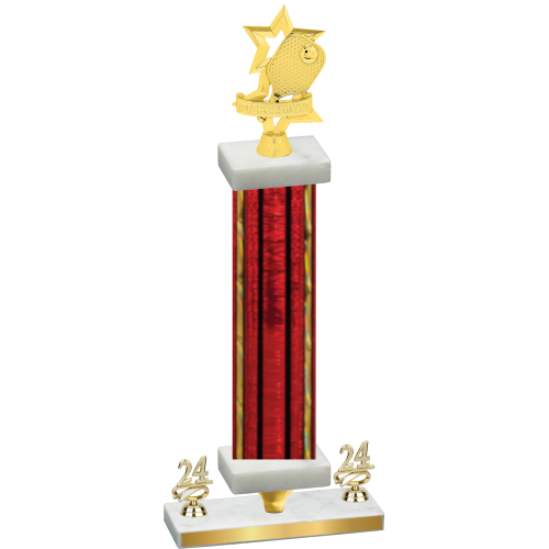 Premium Single Red Glacier Year Pickleball Trophy