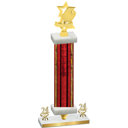 Premium Single Red Glacier Year Pickleball Trophy