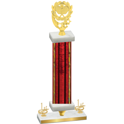 Premium Single Red Glacier First Place Pickleball Trophy