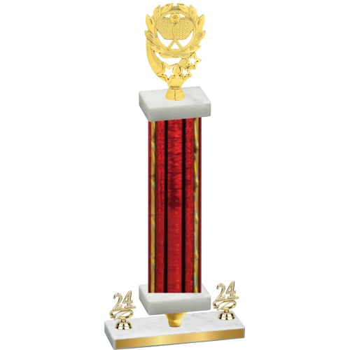 Premium Single Red Glacier Year Pickleball Trophy