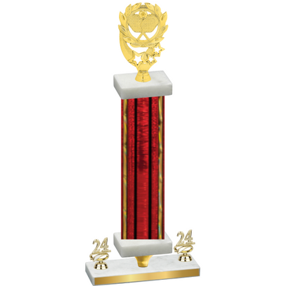 Premium Single Red Glacier Year Pickleball Trophy