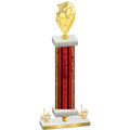 Premium Single Red Glacier First Place Pickleball Trophy