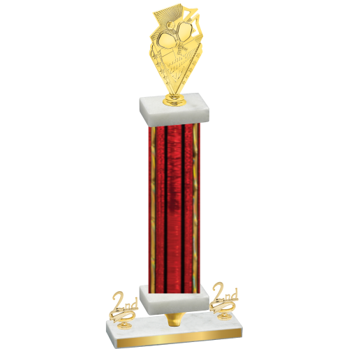 Premium Single Red Glacier Second Place Pickleball Trophy