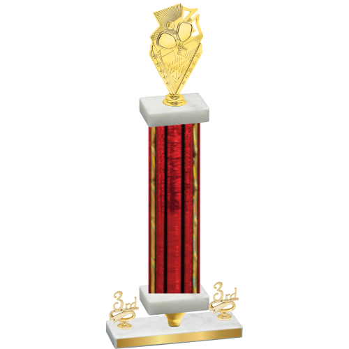 Premium Single Red Glacier Third Place Pickleball Trophy