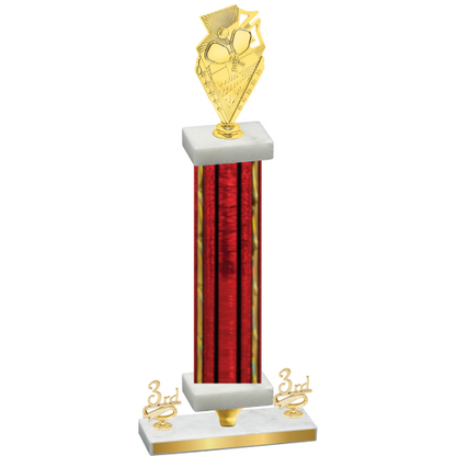 Premium Single Red Glacier Third Place Pickleball Trophy