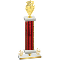 Premium Single Red Glacier Fourth Place Pickleball Trophy