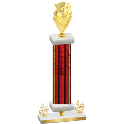 Premium Single Red Glacier Fourth Place Pickleball Trophy