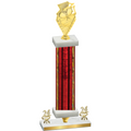 Premium Single Red Glacier Year Pickleball Trophy