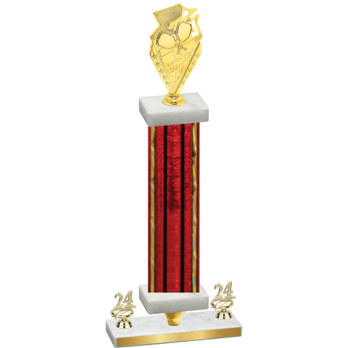 Premium Single Red Glacier Year Pickleball Trophy