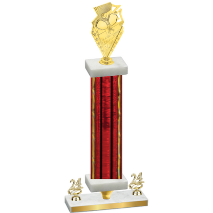 Premium Single Red Glacier Year Pickleball Trophy