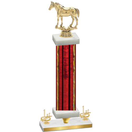 Premium Single Red Glacier First Place Horses Trophy