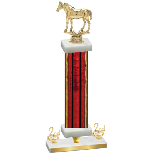 Premium Single Red Glacier Second Place Horses Trophy