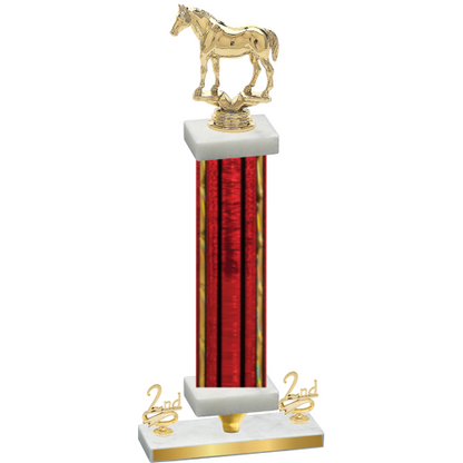 Premium Single Red Glacier Second Place Horses Trophy