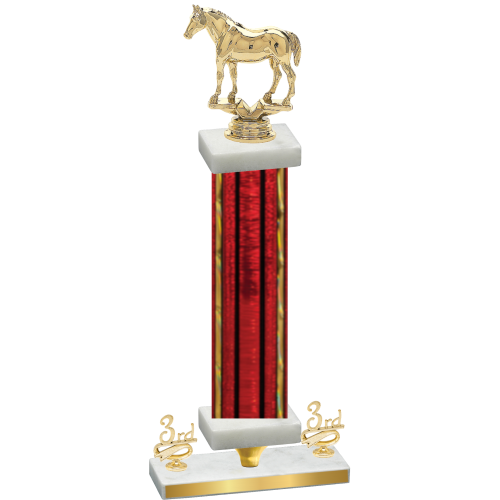 Premium Single Red Glacier Third Place Horses Trophy