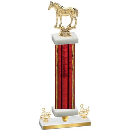 Premium Single Red Glacier Third Place Horses Trophy