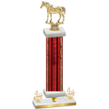 Premium Single Red Glacier Fourth Place Horses Trophy
