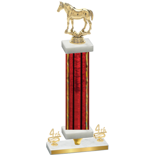 Premium Single Red Glacier Fourth Place Horses Trophy