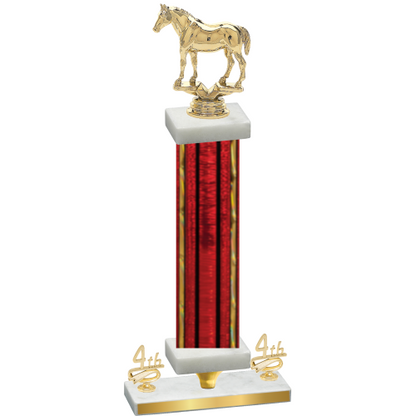 Premium Single Red Glacier Fourth Place Horses Trophy