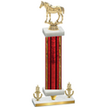 Premium Single Red Glacier Victory Horses Trophy
