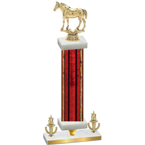 Premium Single Red Glacier Victory Horses Trophy