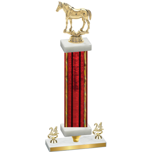 Premium Single Red Glacier Year Horses Trophy