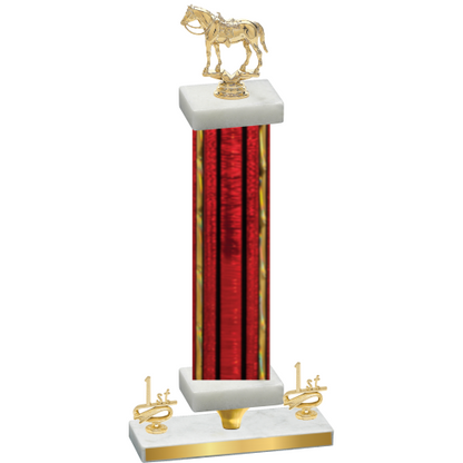 Premium Single Red Glacier First Place Horses Trophy