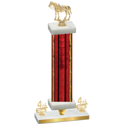 Premium Single Red Glacier Fourth Place Horses Trophy