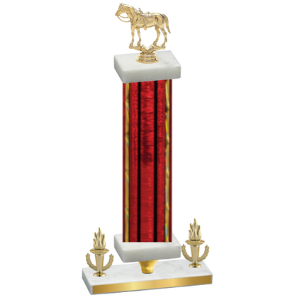 Premium Single Red Glacier Victory Horses Trophy