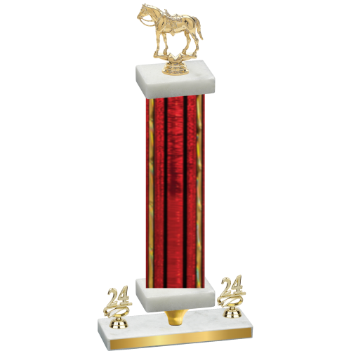 Premium Single Red Glacier Year Horses Trophy