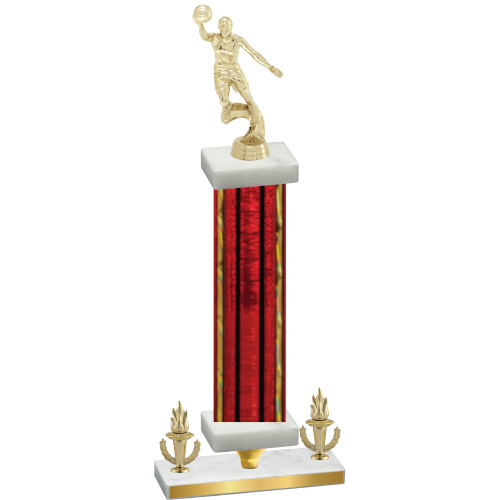 Premium Single Red Glacier Victory Basketball Trophy