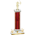 Premium Single Red Glacier Second Place Archery Trophy