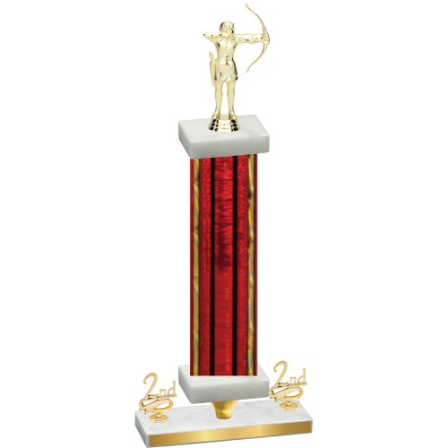 Premium Single Red Glacier Second Place Archery Trophy