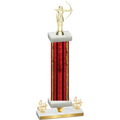 Premium Single Red Glacier Fourth Place Archery Trophy